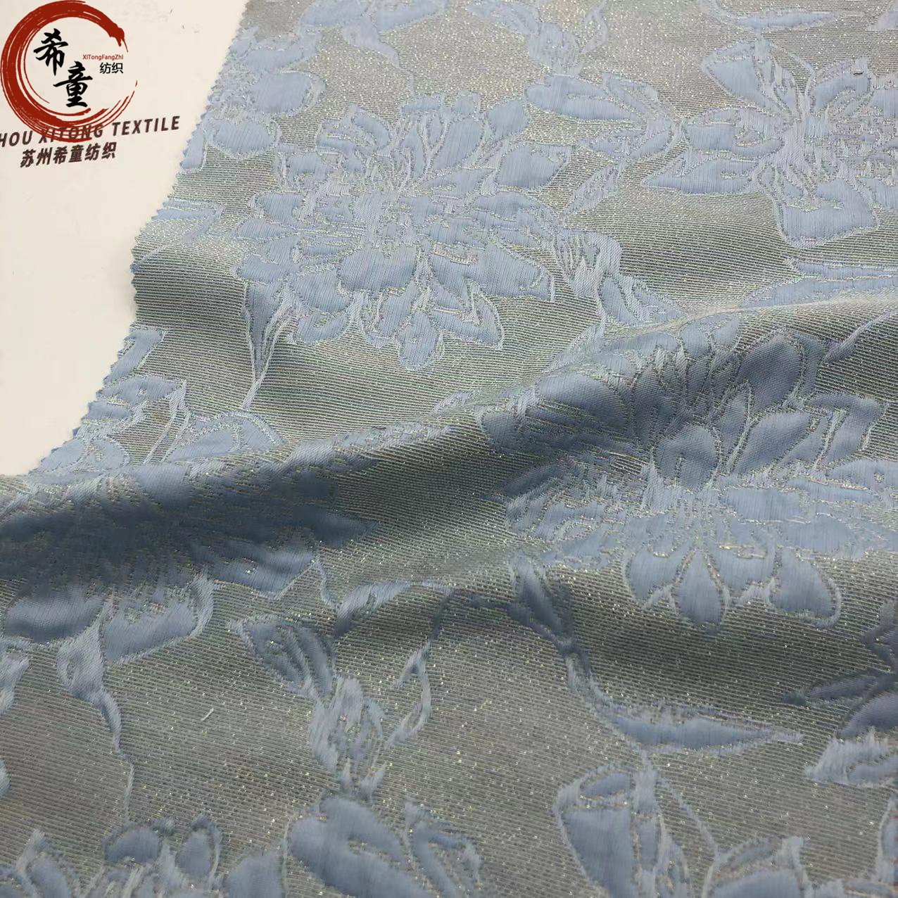 Metallic Jacquard brocade fabric top Quality 100% Polyester fabric for dress garment 3D pattern jacquard