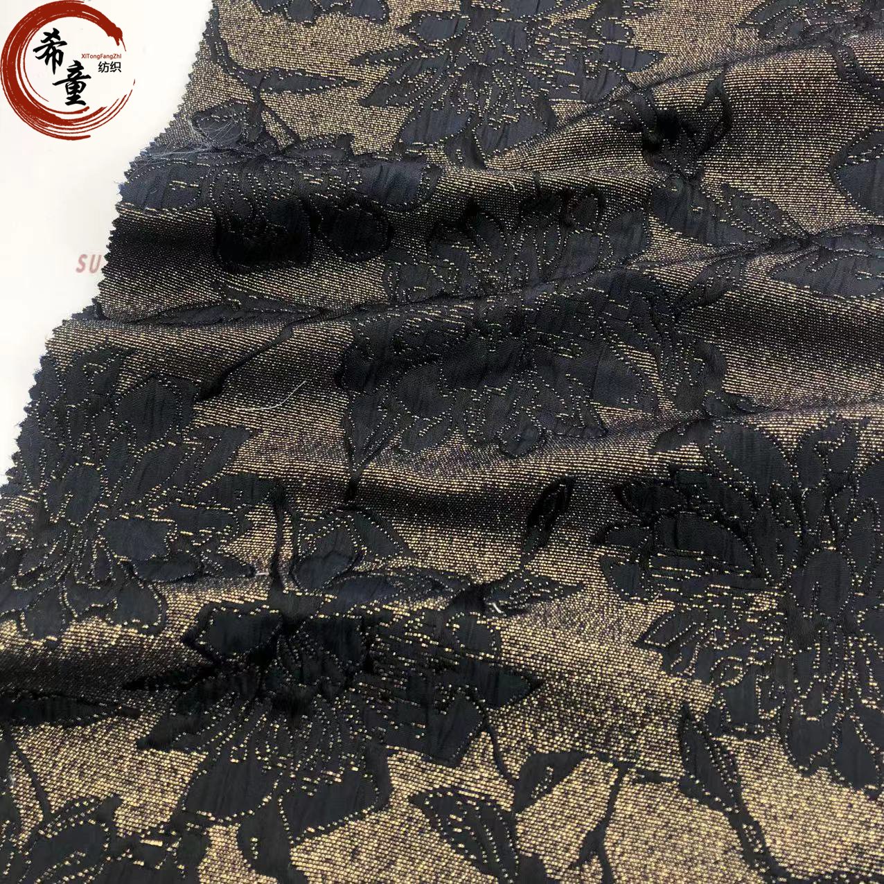 Metallic Jacquard brocade fabric top Quality 100% Polyester fabric for dress garment 3D pattern jacquard