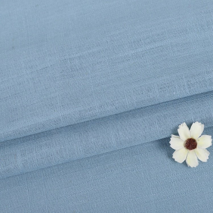 Hotsale High Quality Breathable Blackout Linen Cotton Fabric stock Yarn Dyed bed linen 100 cotton Linen Fabric