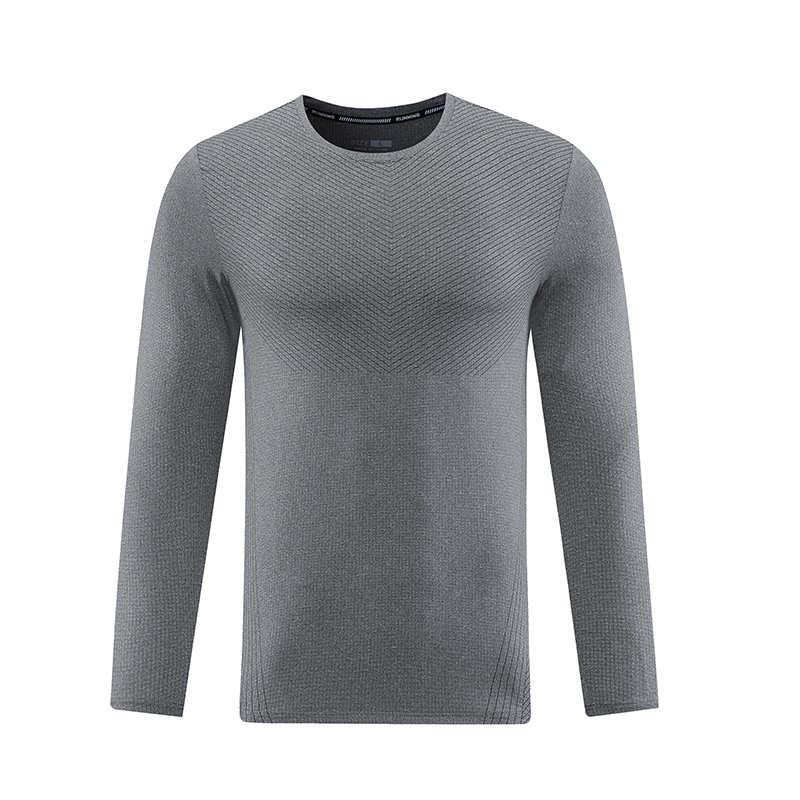 High Quality Men's O-Neck Long Sleeve Gym T-Shirt Custom Stock Polyester Spandex Blank Design Plain Dyed Solid Sporty Boxy Style