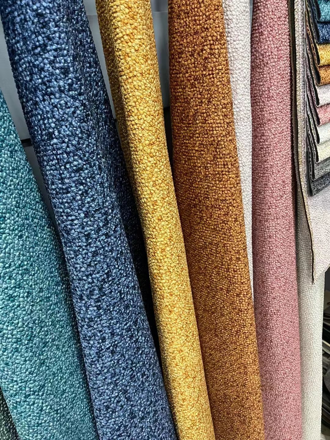 new 210gsm pfp linen design print with bacing rock embossed fabric