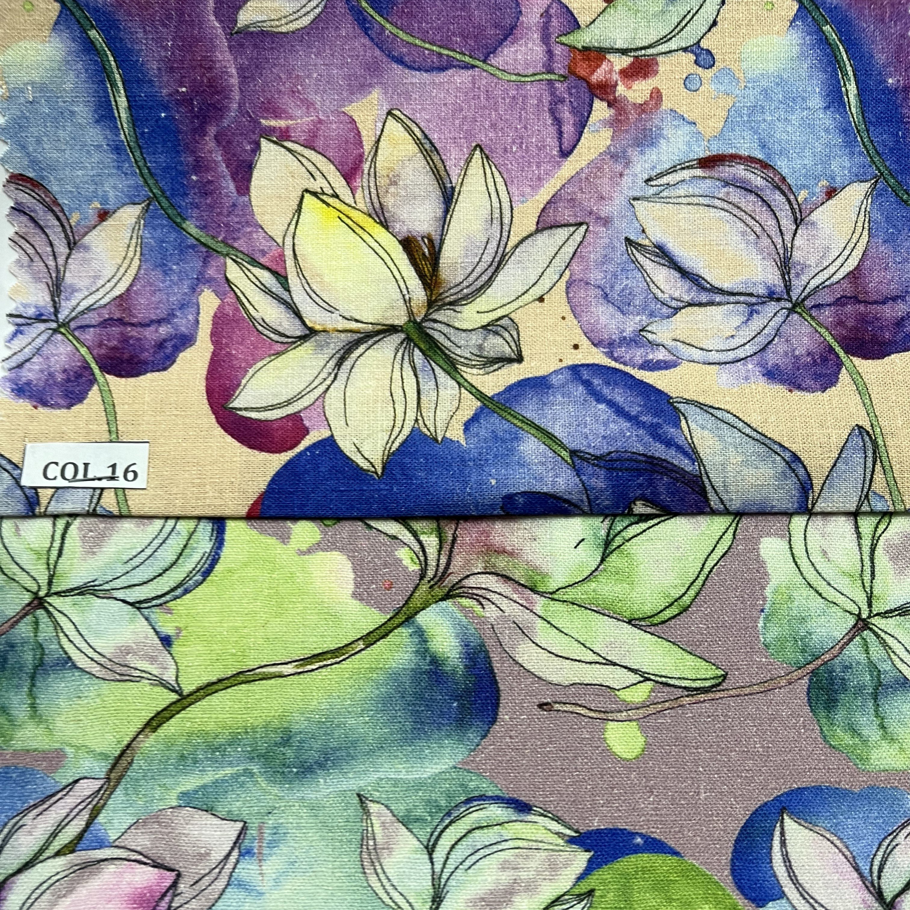 Digital Linen Viscose Digital printed fabrics available in stock minimum order is only 15 meters per colorway ready
