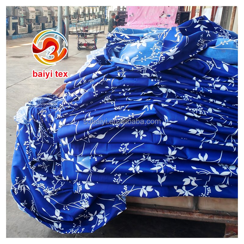 heavy weight disperse print polyester fabric for make bed sheet set bedding set curtain fitted bed sheet set
