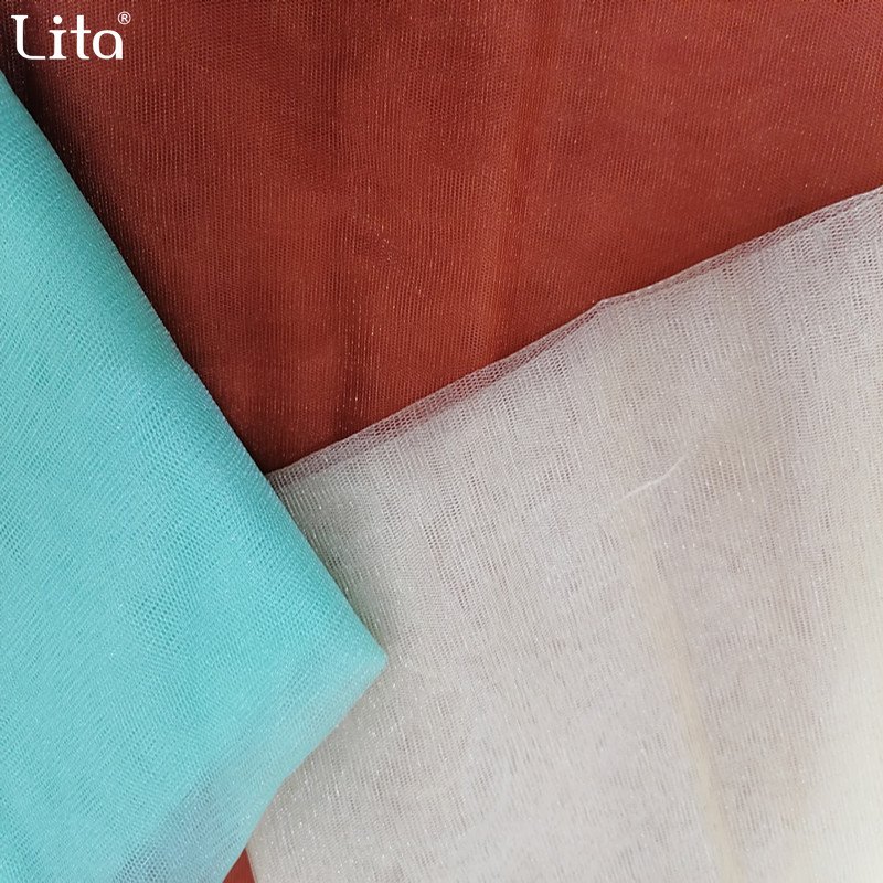 Fashion Hot Sale 100% Polyester Flexible Glitter Tulle Mesh Invisible Mesh Fabric