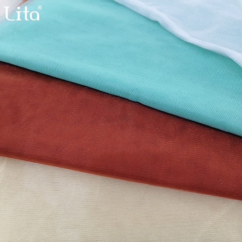 Fashion Hot Sale 100% Polyester Flexible Glitter Tulle Mesh Invisible Mesh Fabric