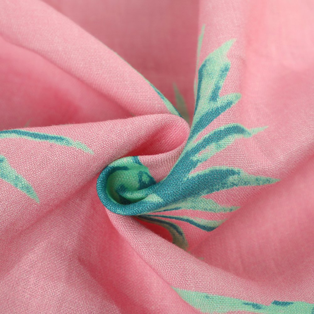 Woven LINEN Wholesale CUSTOMS Korea Indonesia Plain Floral Flower Dress Print 100% LINEN Fabric