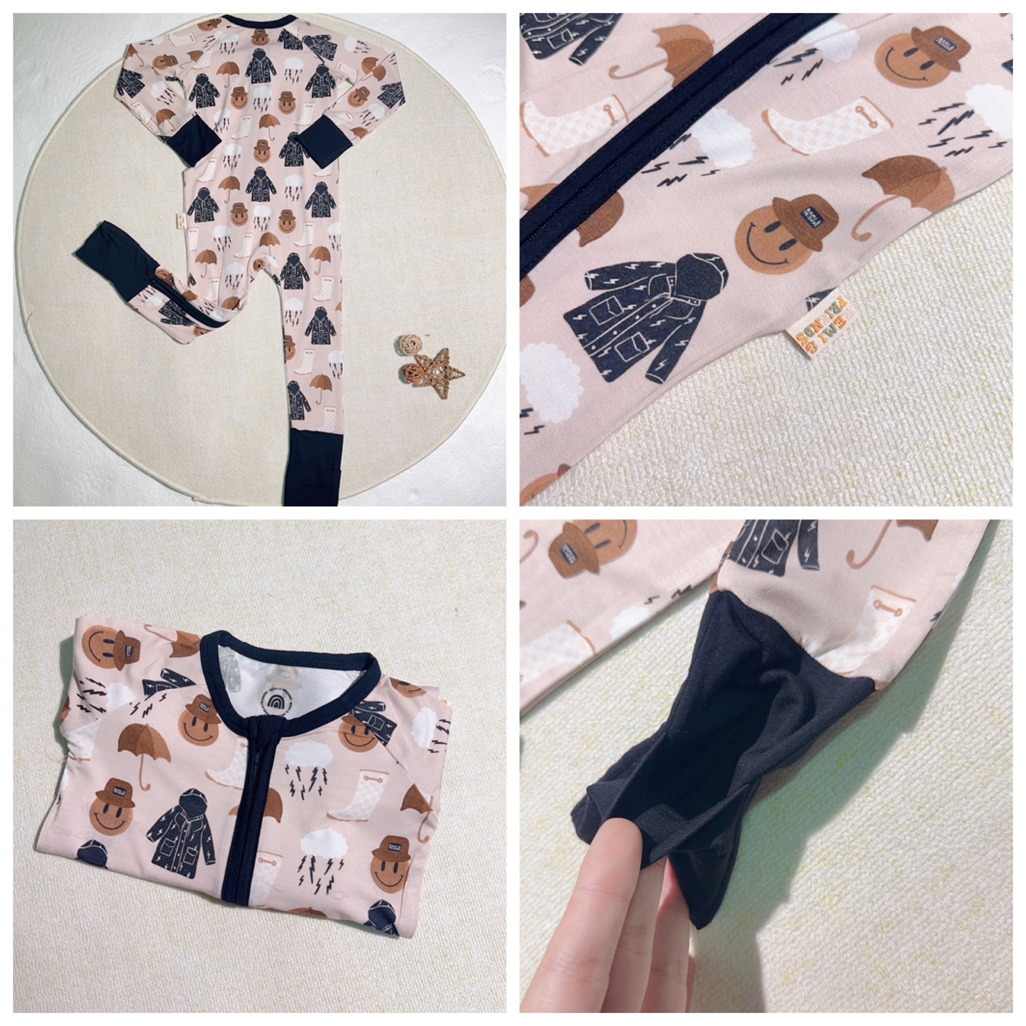 KERUI Custom Baby Bamboo Long Zippy Children Items Baby Romper Wear Plain Soft Cotton Newborn Baby Jumpsuit