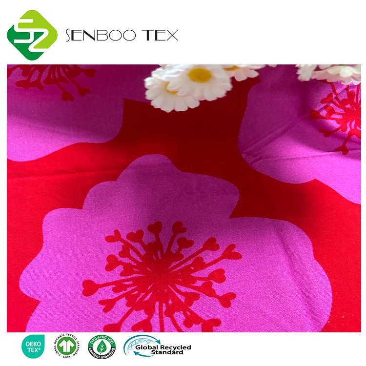 New Collection Digital Oeko Tex 300GSM Bamboo Organic Fabric Knitted Stretch Printed for Use in Underwear Dresses Garments