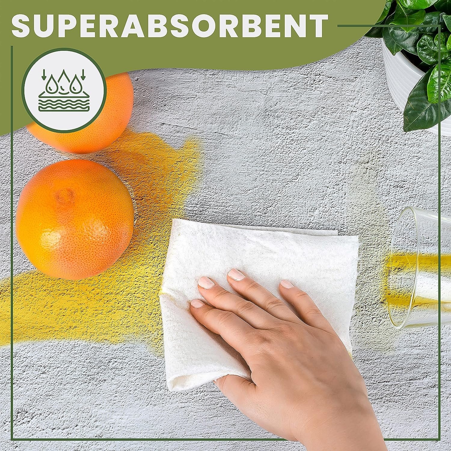 Super Absorbent Bamboo Fiber Dishcloth Washable Kitchen Paper Towels