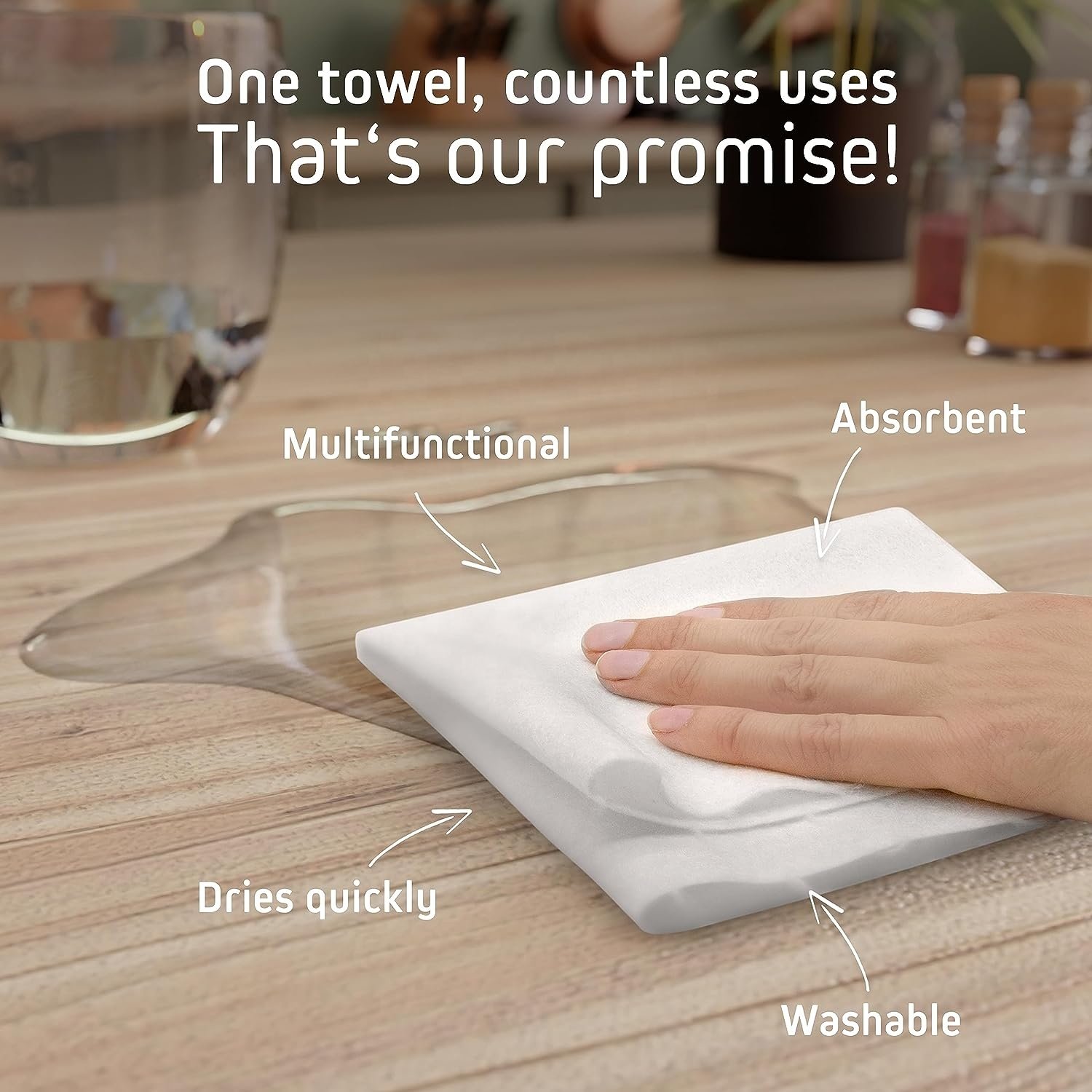 Super Absorbent Bamboo Fiber Dishcloth Washable Kitchen Paper Towels