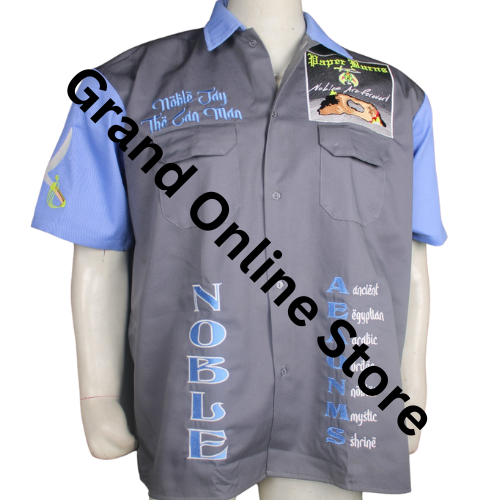Saba Temple Shriner shirt Cotton Polyester Blend fabric Walking shirt Customized Embroidered Shriner shirt
