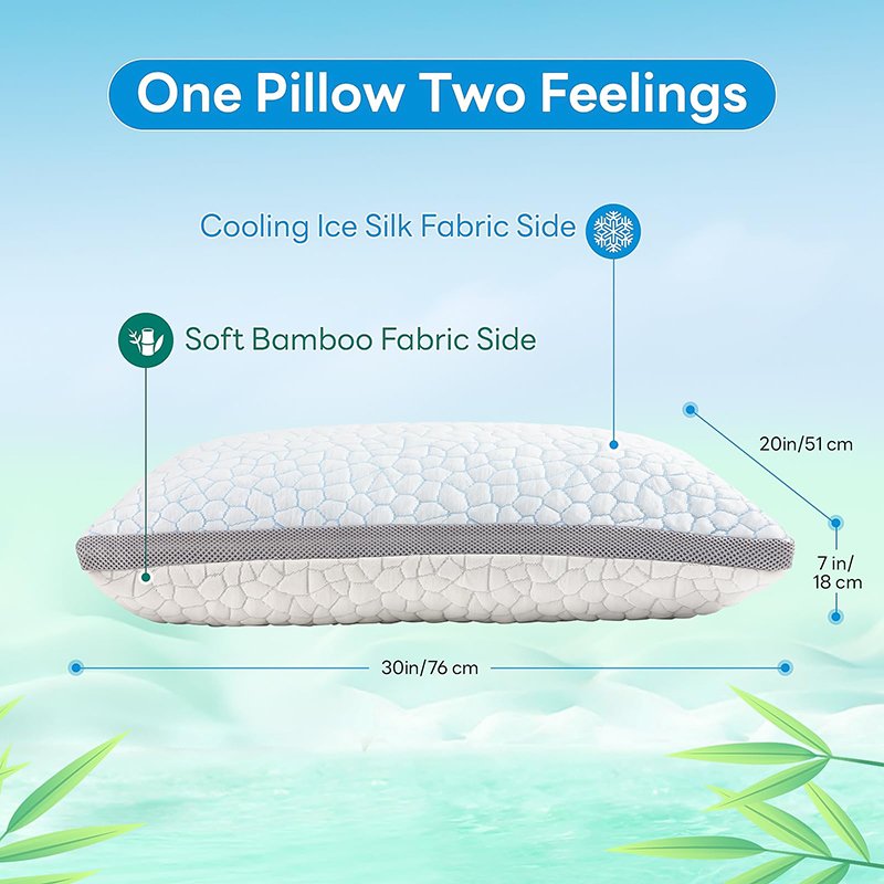 Travel Cervical Neck Roll Shredded Bamboo Memory Foam Cooling Pillow