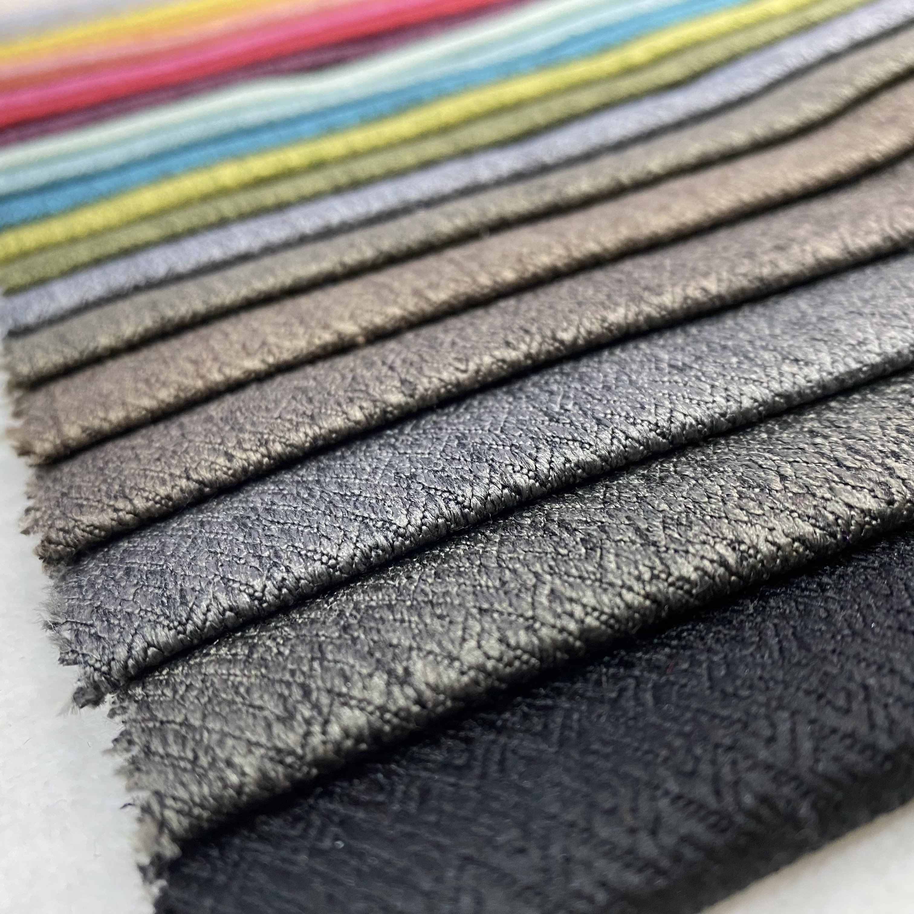 Wholesale stock lot 100% polyester jacquard linen look fabric for sofa upholstery Factory sales