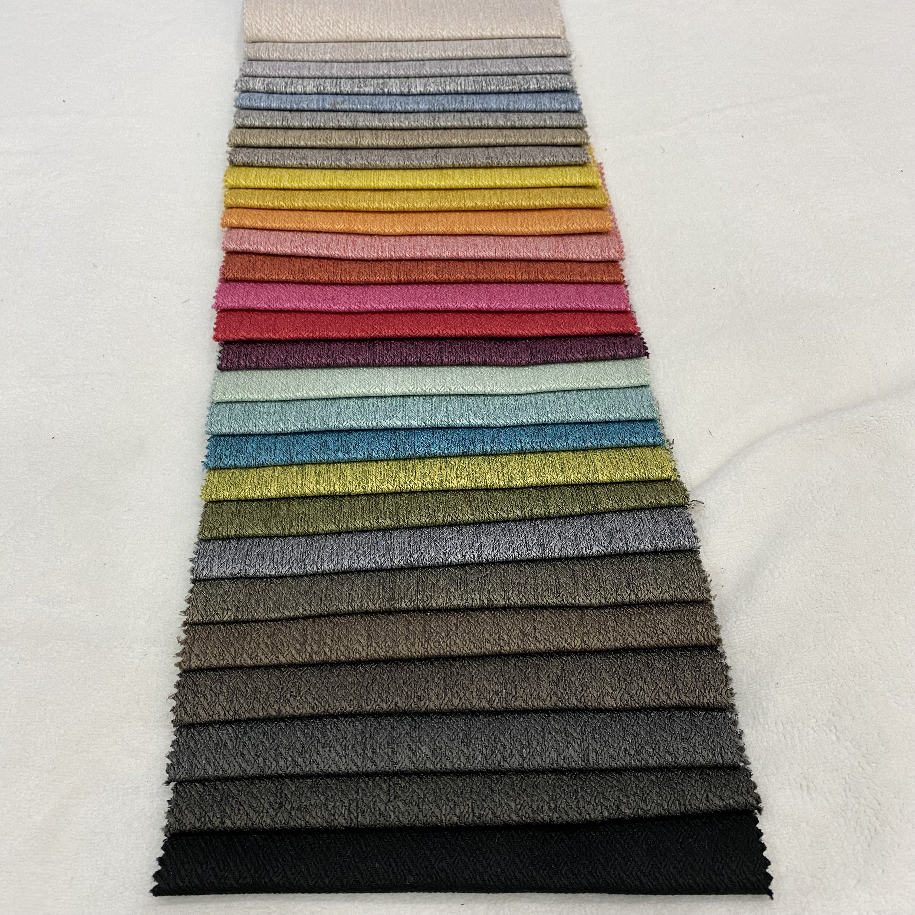 Wholesale stock lot 100% polyester jacquard linen look fabric for sofa upholstery Factory sales