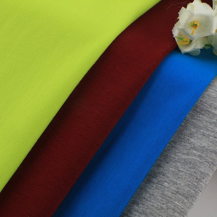 Plain Dyed Stock Lot Bamboo Terry Cloth Fabric Stretch Clothes 75% Bamboo 25% Spandex Bamboo Fiber Fabric