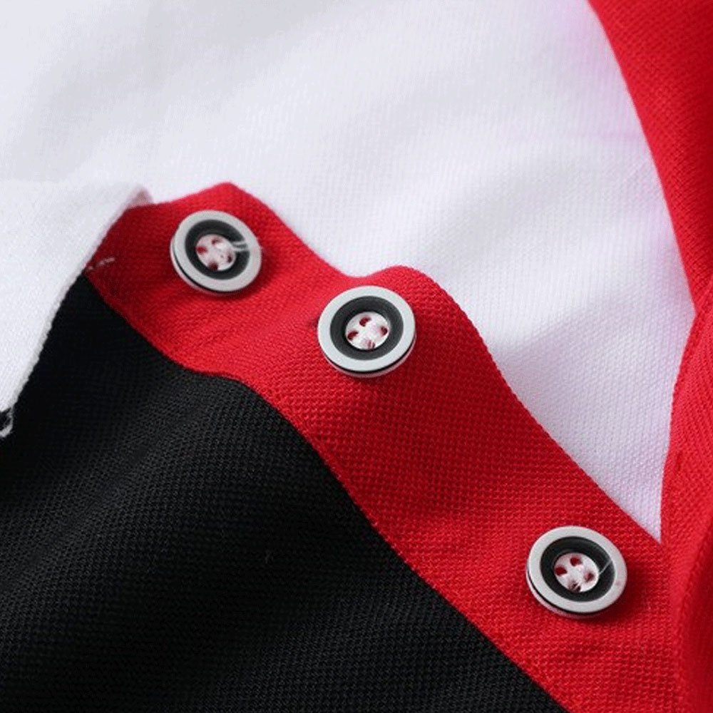 Men's Polo T-Shirt Fashionable Solid Color Short Sleeve Customizable Sublimation Made Knitted Fabric Blank Polo T-Shirt