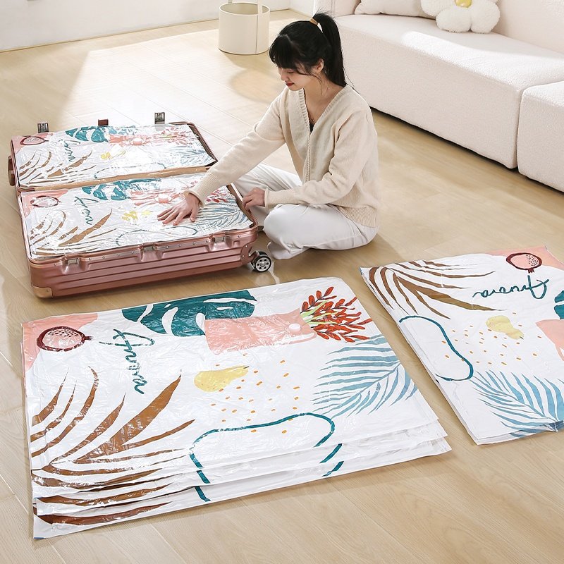 Travel Clothing Vaccum Packaging Space Saver Storage Vacuum Sealed Bags For Clothes Strong Space Saving Vacuum Storage Bag