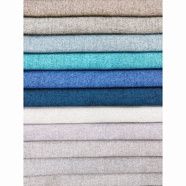 Modern style 100% Polyester linen look sofa fabric for home upholstery