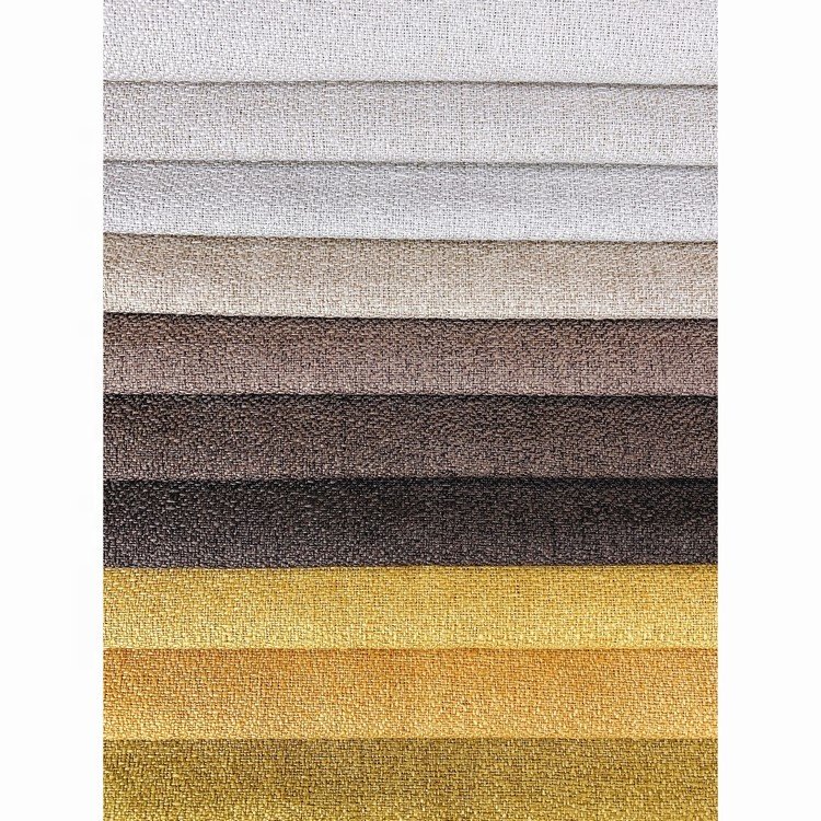 Modern style 100% Polyester linen look sofa fabric for home upholstery