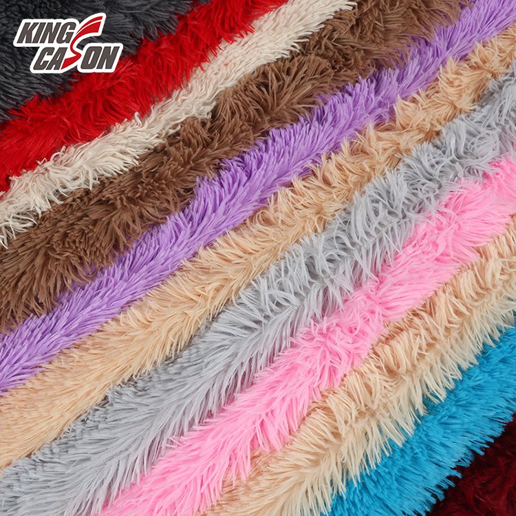 KINGCASON New Style High Quality Custom Color Luxury Brush Rabbit Faux Fur PV Fleece Fabric For Cushion Pillow