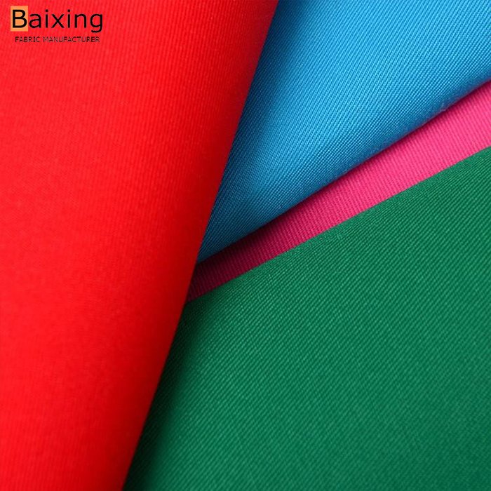 Customized color soft 150D woven twill 100% polyester twill gaberdine fabric for workwear fabric