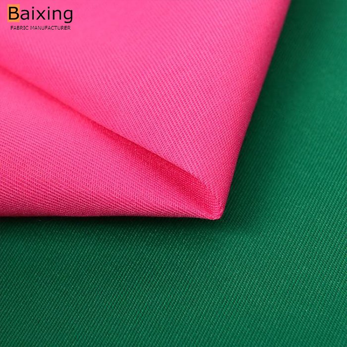 Customized color soft 150D woven twill 100% polyester twill gaberdine fabric for workwear fabric