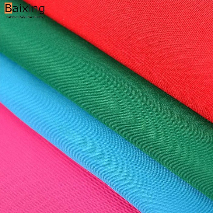 Customized color soft 150D woven twill 100% polyester twill gaberdine fabric for workwear fabric