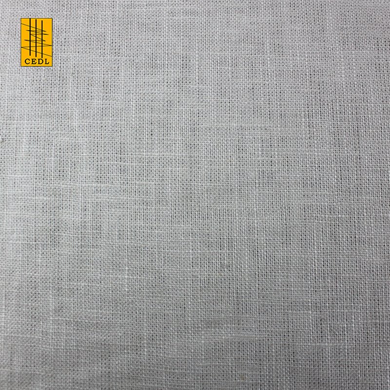 Factory Direct Selling Slub Effect Cotton Linen Blended European Flax & OCS Solid Plain Fabric for Home Textile Curtain