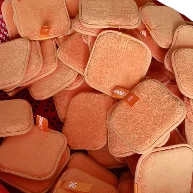 cotton embossing washable make-up remover pads keratin remover reusable makeup remover pads set organic bamboo