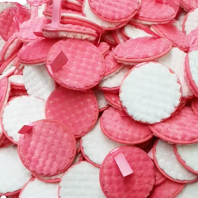 cotton embossing washable make-up remover pads keratin remover reusable makeup remover pads set organic bamboo