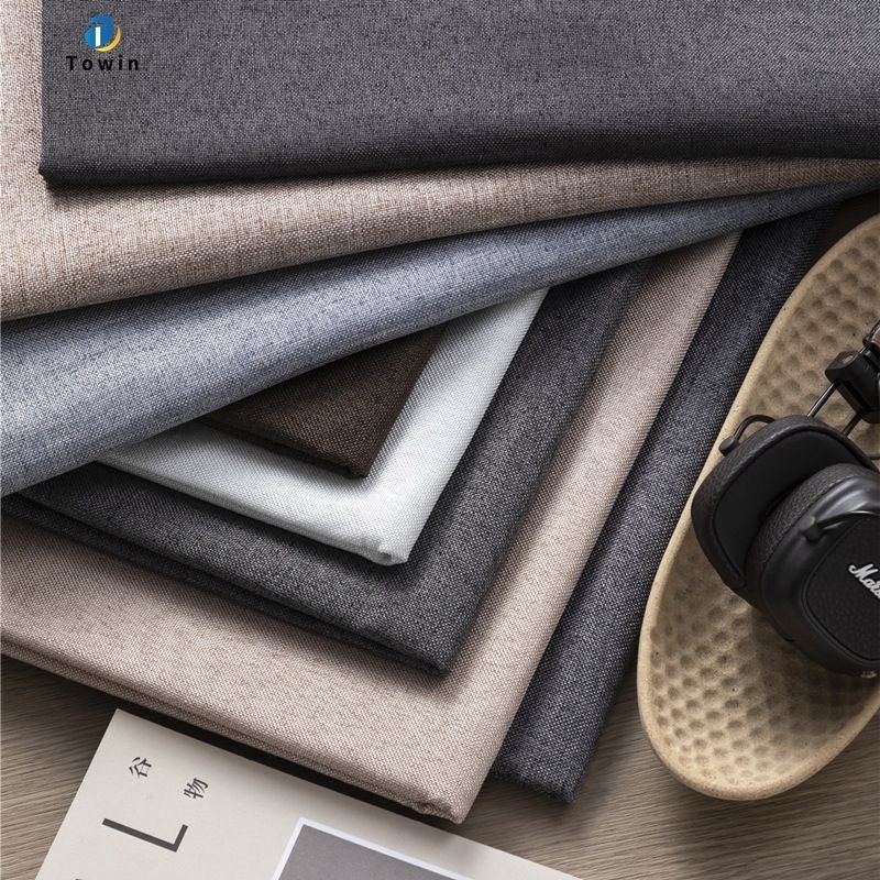 Home Deco Linen Fabric Curtain 100% Polyester Faux Linen Fabric For Sofa and hometextile
