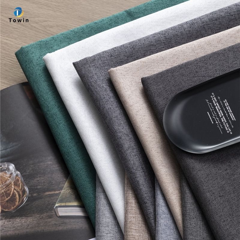 Home Deco Linen Fabric Curtain 100% Polyester Faux Linen Fabric For Sofa and hometextile