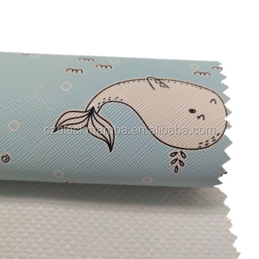 Factory cheap custom pu imitation leather printed fabric for backpack sofa