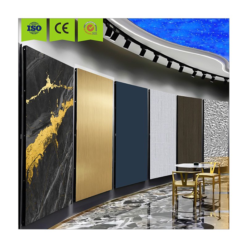 PVC Marble Background Slate Wall Board & Sheet Carbon Crystal / Bamboo Charcoal Wood Veneer Wall Panel