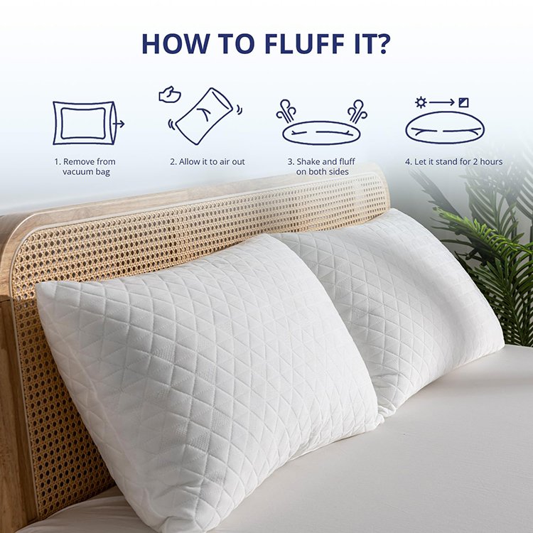 Custom Logo Bamboo Neck Support Adjustable Height Shredded Memory Foam Bed Pillows For Sleep