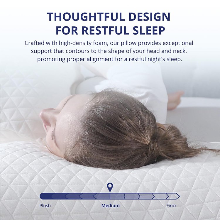 Custom Logo Bamboo Neck Support Adjustable Height Shredded Memory Foam Bed Pillows For Sleep