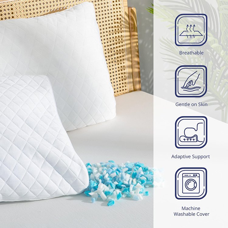 Custom Logo Bamboo Neck Support Adjustable Height Shredded Memory Foam Bed Pillows For Sleep