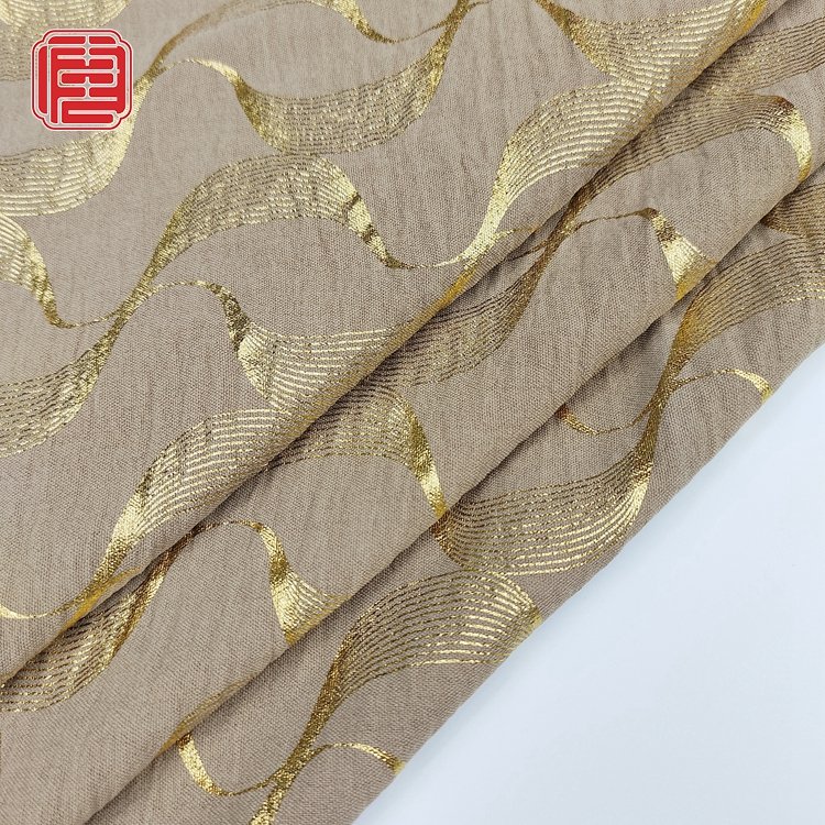 Shaoxing Textile 100% Polyester Woven Fabric Twill CEY Shiny Foil Fabric For Women Garment