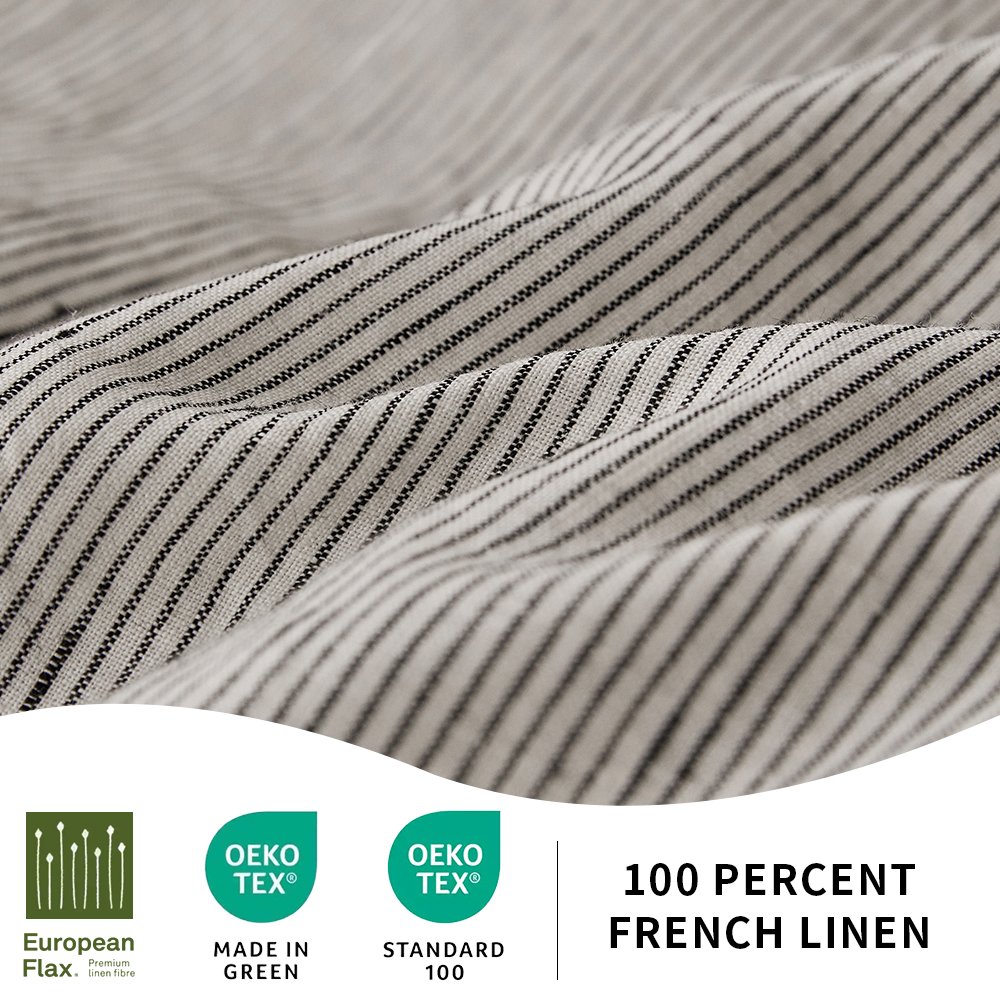 high quality envelope style stonewashed striped neutral linen pillow cover french pure linen pillowcase set