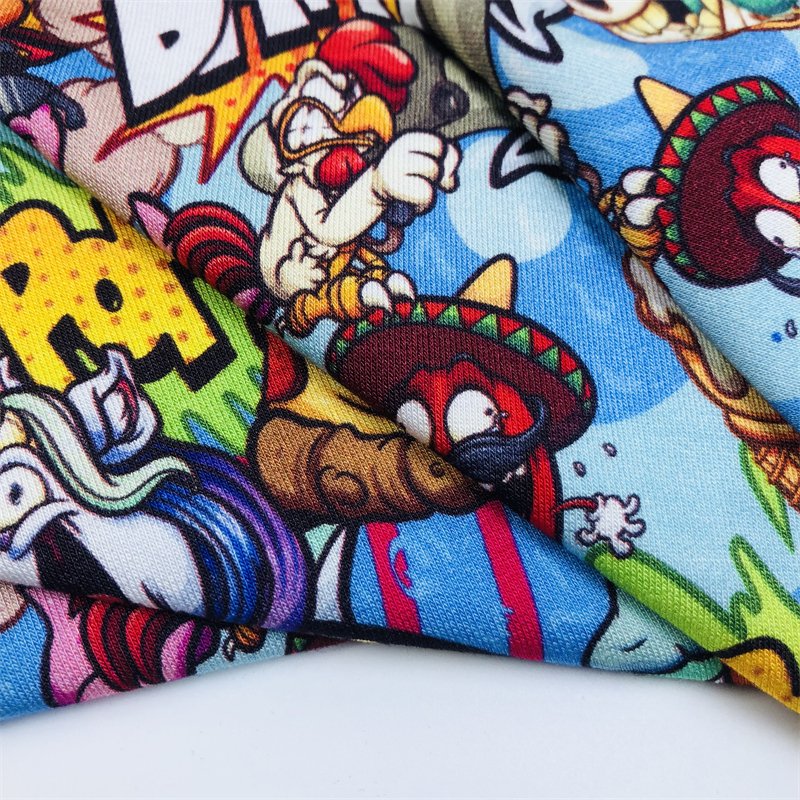 Hot Sell 95% Bamboo Fiber 5% Spandex Printed Stretch Knitted Fabric French Terry Fabric 280gsm
