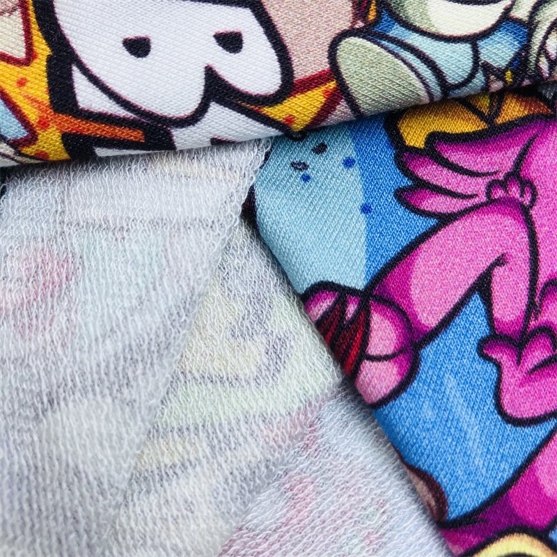 Hot Sell 95% Bamboo Fiber 5% Spandex Printed Stretch Knitted Fabric French Terry Fabric 280gsm