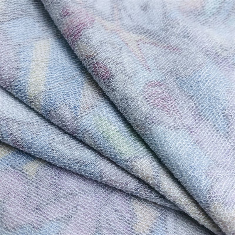 Hot Sell 95% Bamboo Fiber 5% Spandex Printed Stretch Knitted Fabric French Terry Fabric 280gsm