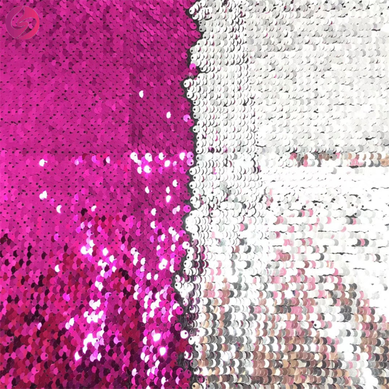 5MM double side fish scale mermaid silver mermaid custom sequin lace fabric
