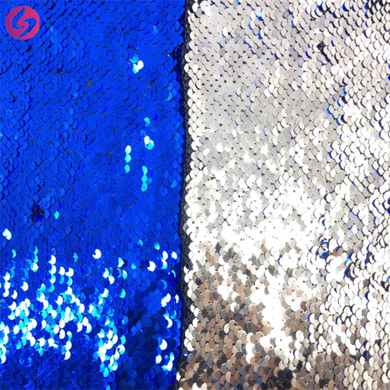5MM double side fish scale mermaid silver mermaid custom sequin lace fabric