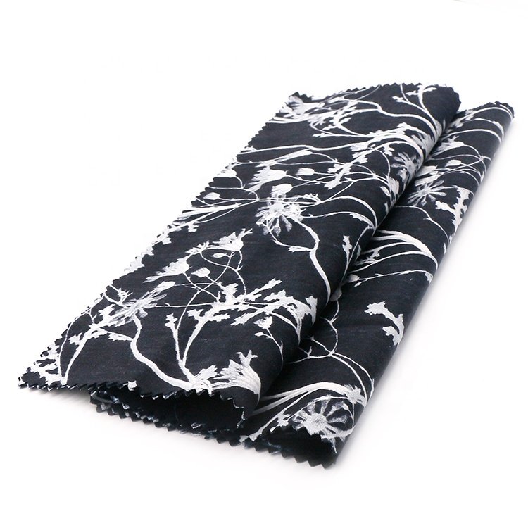 Pure cotton plain floral printed fabric for garment