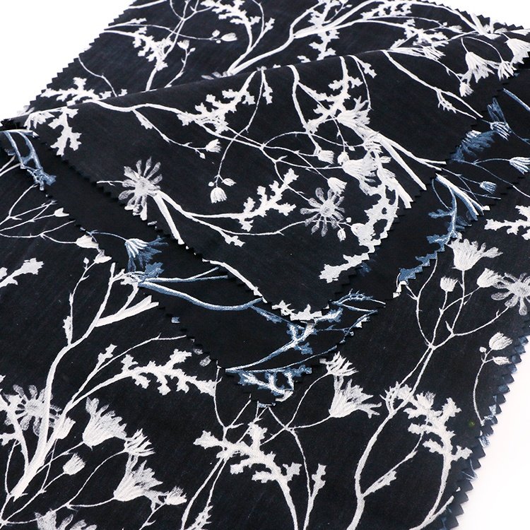 Pure cotton plain floral printed fabric for garment