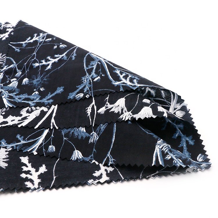 Pure cotton plain floral printed fabric for garment