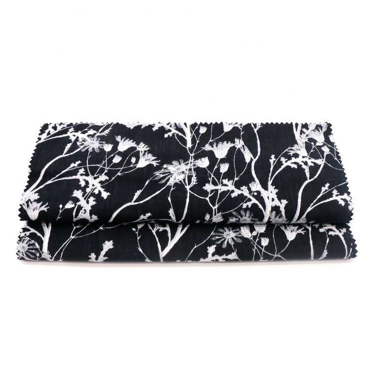 Pure cotton plain floral printed fabric for garment