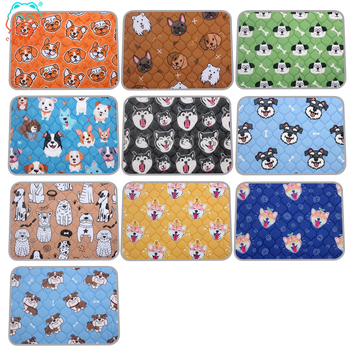 COLLABOR 10 Color Print Stock Reusable Puppy Pee Pad Bamboo Manufacturer Dog Pee And Poo Pads 5 Layer Washable Pee Pad Quick Dry