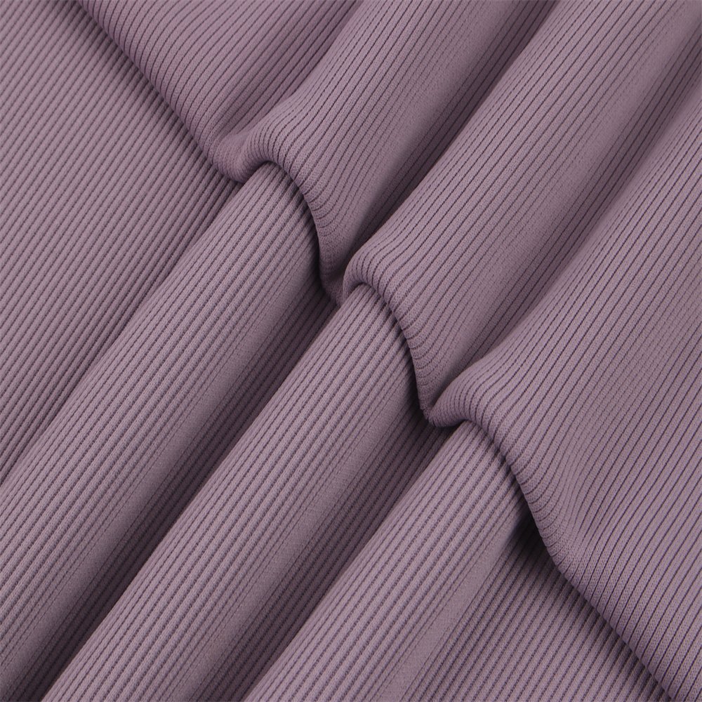 L007 Sample Order 100% Polyester Fabric Suitable Thread Cuffs Women's Pants Dresses Fabric High Quality Rib Knitted Fabric